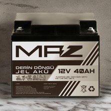 Maz Akü 12 Volt 40 Amper  Derin Döngü Jel Akü Max Performans