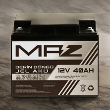 Maz Akü 12 Volt 40 Amper  Derin Döngü Jel Akü Max Performans