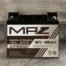 Maz Akü 12 Volt 40 Amper  Derin Döngü Jel Akü Max Performans