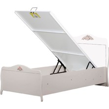 Meltem Prestij Beyaz Genç Odası Tek Kişilik Amortisörlü Karyola 100X200 cm