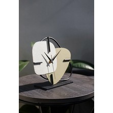 Muyika Design Muyika Brazil Metal Masa Saati Yeşil Krem 25X22CM