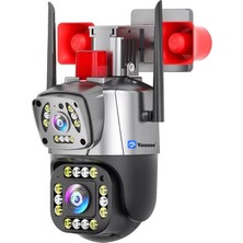 Yoosee Ys-17 Siren Çift Kameralı Ptz Speed Dome 5mp Siren Alarmlı Güvenlik Kamerası