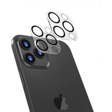 HEPTEKİLETİŞİM Apple iPhone 13 Pro Max Kamera Lens Koruyucu Siyah Çerçeveli Kolay Takma Aparatlı (Cl-05)