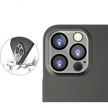 HEPTEKİLETİŞİM Apple iPhone 13 Pro Max Kamera Lens Koruyucu Siyah Çerçeveli Kolay Takma Aparatlı (Cl-05)