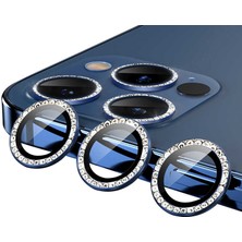 HEPTEKİLETİŞİM Apple iPhone 12 Pro Max Kamera Lens Koruyucu Renkli Taşlı Tasarım Kolay Takma Aparatlı (Cl-06)