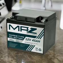 Maz Akü 12 Volt 45 Amper (Ah) Marine Jel VRLA Akü (Yeni Üretim)