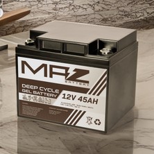 Maz Akü 12 Volt 45 Amper (Ah) Deep Cycle Jel Akü (Yeni Üretim)