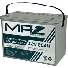 Maz Akü 12 Volt 80 Amper (Ah) Marine Jel VRLA Akü (Yeni Üretim)