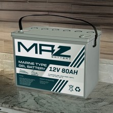 Maz Akü 12 Volt 80 Amper (Ah) Marine Jel VRLA Akü (Yeni Üretim)