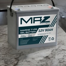 Maz Akü 12 Volt 90 Amper (Ah) Marine Jel VRLA Akü (Yeni Üretim)