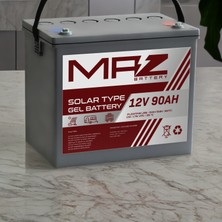 Maz Akü 12 Volt 90 Amper (Ah) Solar Jel VRLA Akü (Yeni Üretim)