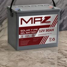 Maz Akü 12 Volt 90 Amper (Ah) Solar Jel VRLA Akü (Yeni Üretim)