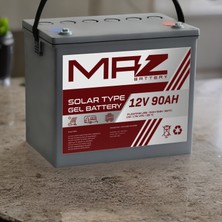 Maz Akü 12 Volt 90 Amper (Ah) Solar Jel VRLA Akü (Yeni Üretim)