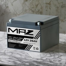 Maz Akü 12 Volt 26 Amper (Ah) Kuru Agm Vrla Akü (Yeni Üretim)