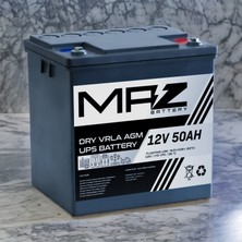 Maz Akü 12 Volt 50 Amper (Ah) Kuru Agm Vrla Akü (Yeni Üretim)