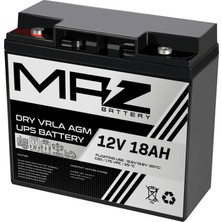 Maz Akü 12 Volt 18 Amper (Ah) Kuru Agm Vrla Akü (Yeni Üretim)