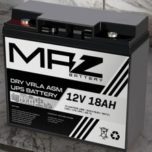 Maz Akü 12 Volt 18 Amper (Ah) Kuru Agm Vrla Akü (Yeni Üretim)