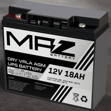 Maz Akü 12 Volt 18 Amper (Ah) Kuru Agm Vrla Akü (Yeni Üretim)