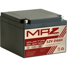 Maz Akü 12 Volt 24 Amper (Ah) Solar Jel VRLA Akü (Yeni Üretim)