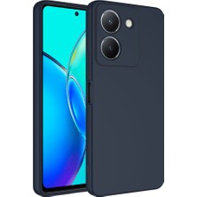 Casestreet Vivo Y36 4g Kılıf Mara Lansman Silikon Mat Soft Içi Kadife Lacivert