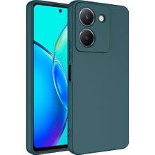 Smcase Vivo Y36 4g Kılıf Mara Lansman Silikon Mat Soft Içi Kadife Koyu Yeşil