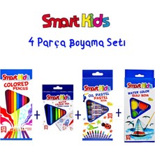 Smart Kids Pastel Boya 12'li+Kuru Boya Kalemi 12'li+Keçeli Boya Kalemi 12'li +Sulu Boya 12'li