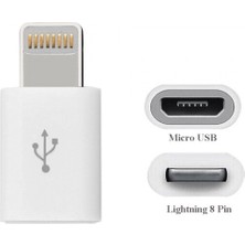 Mavi Ay Bilişim For iPhone Lightning 8 Pin Için Micro USB Dönüştürücü Data/şarj Adaptörü