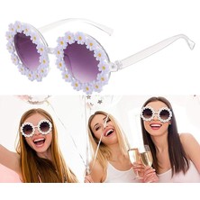 Pandoli Papatya Temalı Parti Gözlüğü Beyaz Renk 1 Adet Hawaretro