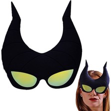 Pandoli Halloween Temalı Malefiz Maleficent Aynalı Cam Parti Gözlüğü Siyah Renk 1 Adet