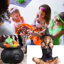 Pandoli Halloween Cadı Kazanı Şeklinde Plastik Şeker Toplama Kovası Mini 6 Adet