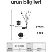 Newstore Home 1 Adet beyaz 6 Dalı Işık Buketi Ateş Böceği Modeli Bahçe Solar Güneş Enerji