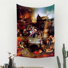 Vagonik Hieronymus Bosch Aziz Anthony’nin Günaha Teşviki Duvar Örtüsü Halısı