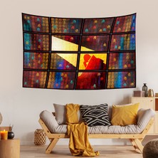Vagonik Tibet Etnik Desen Budist Thangka ve Mandala Bohem Duvar Örtüsü Halısı