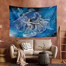 Vagonik Tibet Etnik Desen Budist Thangka ve Mandala Bohem Duvar Örtüsü Halısı