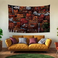 Vagonik Tibet Etnik Desen Budist Thangka ve Mandala Bohem Duvar Örtüsü Halısı