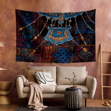 Vagonik Tibet Etnik Desen Budist Thangka ve Mandala Bohem Duvar Örtüsü Halısı