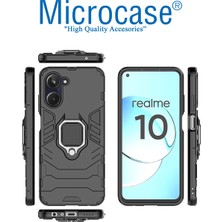 Microcase Realme 10 4g Batman Serisi Yüzük Standlı Armor Kılıf - Siyah AL3349