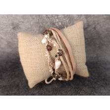 HD Marketim Bileklik Halhal Plaj Deniz Kabuklu Boncuklu Ayarlanabilir Çoklu Bileklik