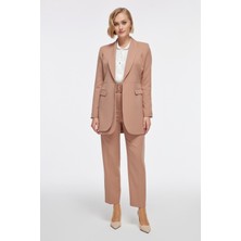 Semperiba Cep Detaylı Pantolonlu Camel Takım