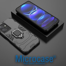 Microcase Xiaomi Redmi 12 4g Batman Serisi Yüzük Standlı Armor Kılıf - Siyah AL3349