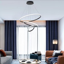 Hevsel 3 Katlı Halka Gold Gövde Sarkıt Model Modern LED Aydınlatma