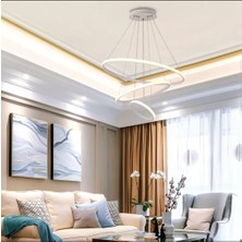 Hevsel 3 Katlı Halka Gold Gövde Sarkıt Model Modern LED Aydınlatma
