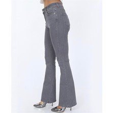 Trn JNS Cocu Siyah Ispanyol Paça Kot Pantolon Yüksek Bel Flare Jeans Toparlayıcı