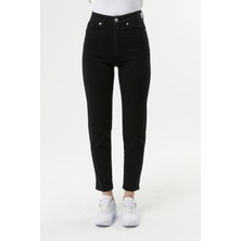 Trn JNS Isabella Siyah Mom Jean Pantolon  Renk Solmaz