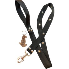 Balkonda Köpek gezdirme tasması siyah kolon metal zımbalı kalın kancalı genişlik:2,5cm gezdirme kayışı:120cm dog leash B3-11