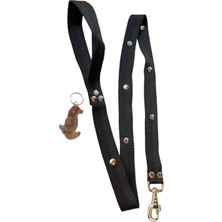 Balkonda Köpek gezdirme tasması siyah kolon metal zımbalı kalın kancalı genişlik:2,5cm gezdirme kayışı:120cm dog leash B3-11