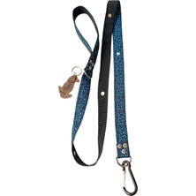 Balkonda Köpek gezdirme tasması mavi siyah kordon uzunluk:120cm genişlik:2,5cm dog leash B4-3