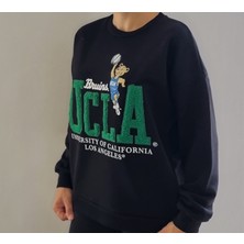 Mint Oversize Model, Punch Detaylı  Spor Şık Sweatshirt