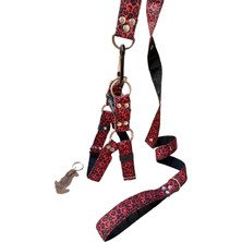 Balkonda Köpek göğüs tasması gezdirme kayışlı set küçük ırk desenli kolon göğüs ölçüsü:35-50cm ayarlamalı gezdirme kayışı:120cm dog harness TB3-8