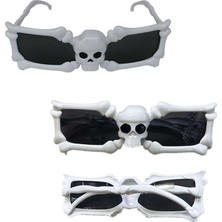 Pandoli Halloween Temalı Skull Kuru Kafa Parti Gözlüğü Beyaz Renk 1 Adet